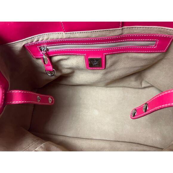MCM Handbag White/raspberry Leather Tote - Picture 12 of 16